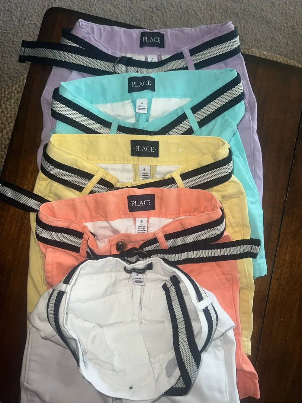 Kids Cotton Chino Shorts - White, Yellow, Coral, Aqua, Lavender